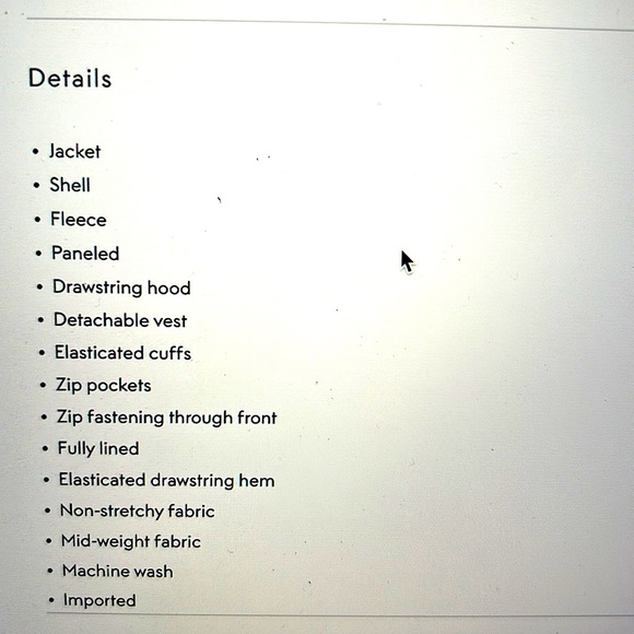 FRAME mix media high pile fleece jacket with vest insert in noir, sz. S - Picture 7 of 10